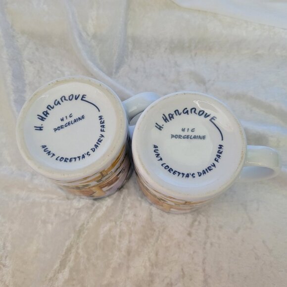 Aunt Loretta's H. Hargrove Dairy Farm Coffee Cup Mugs Set Of 2 H1C Porcelain EUC - Picture 10 of 10